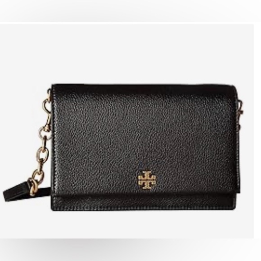Tory Burch Georgia Pebbled Crossbody – Black
